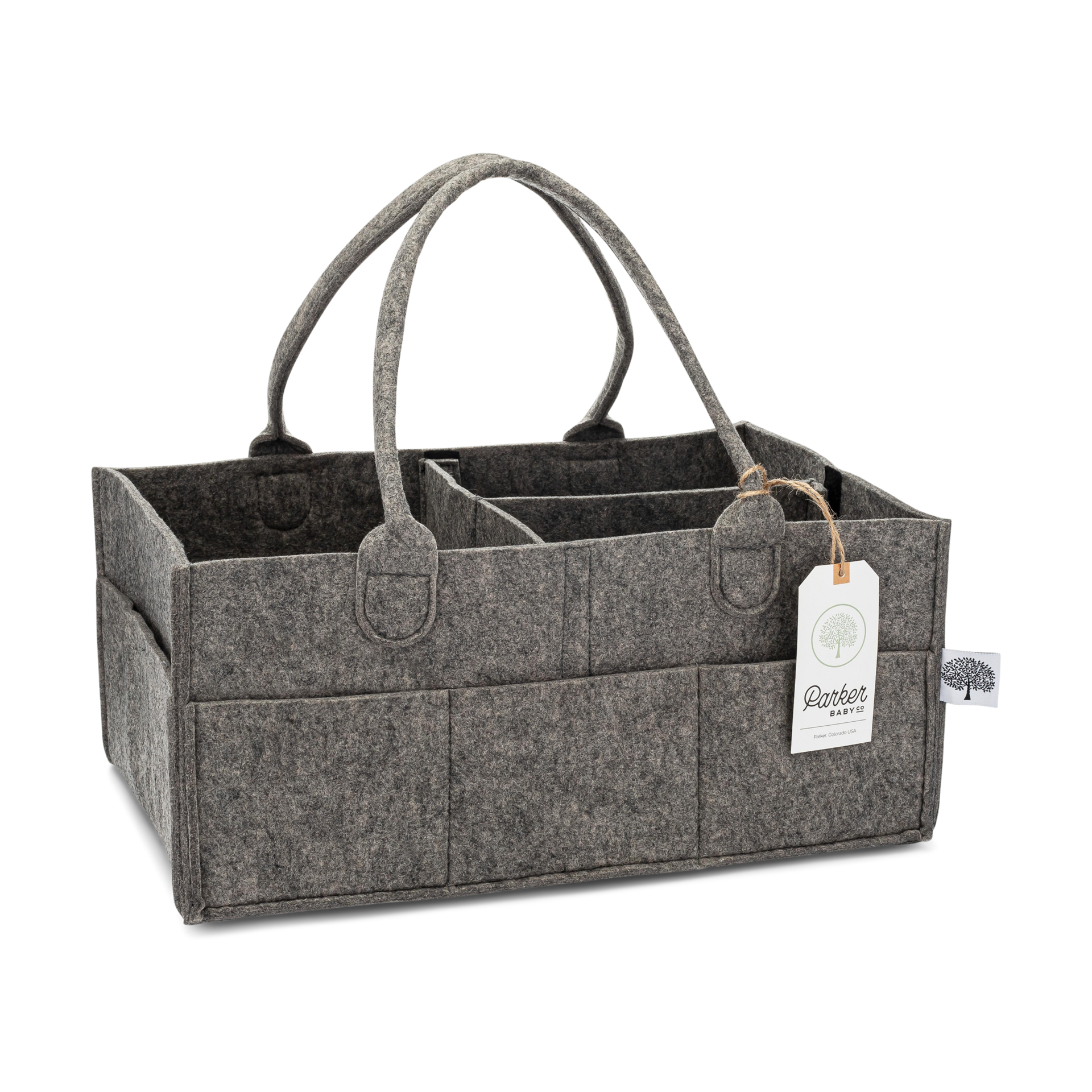 Parker Baby Co. Diaper Caddy - Peppercorn, Large.