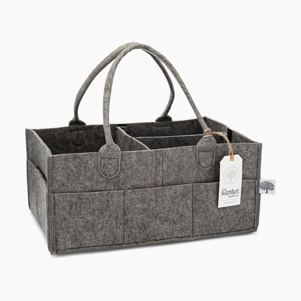 Parker Baby Co. Diaper Caddy - Peppercorn, Large.