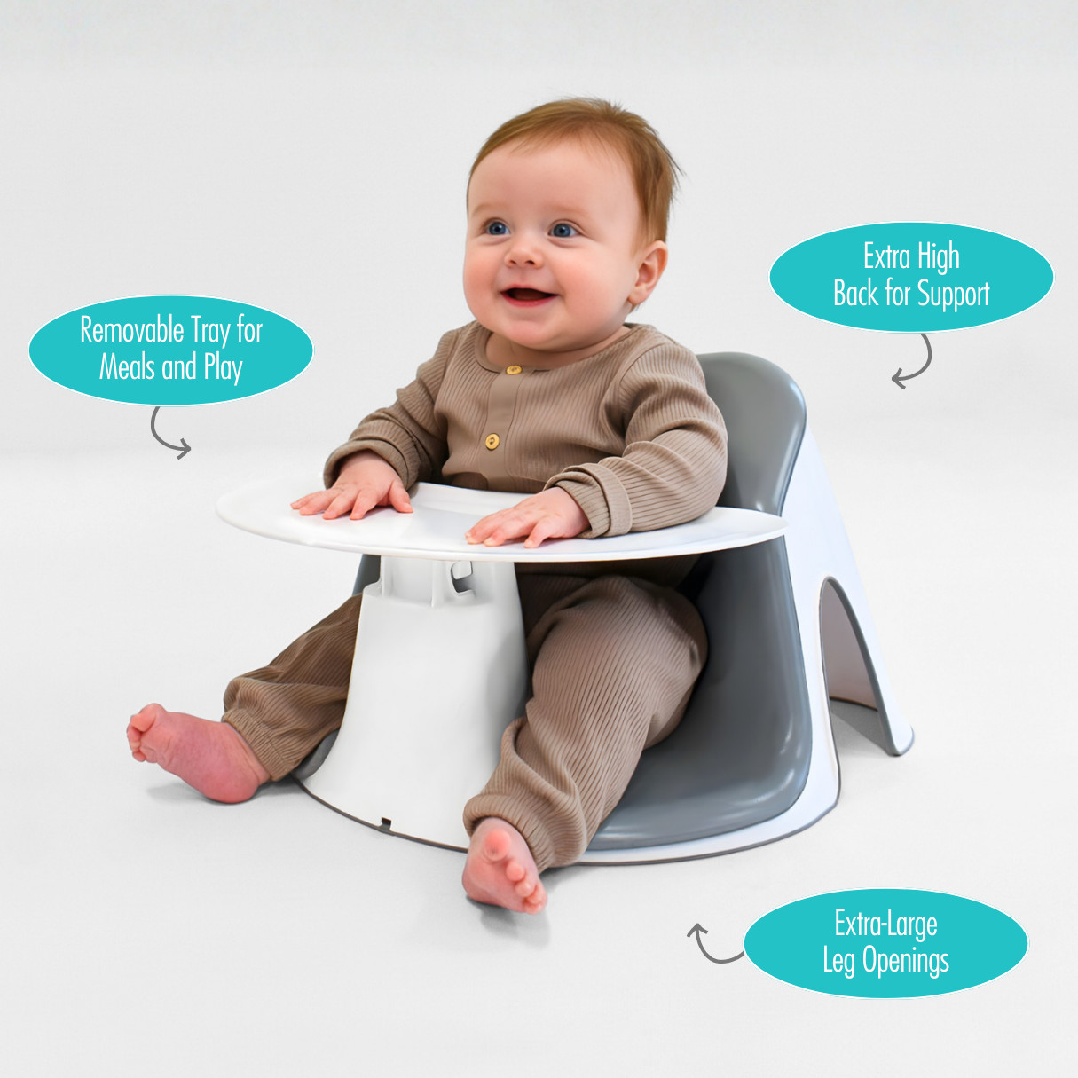 Upseat Core Ergonomic Baby Floor Seat - Gray.