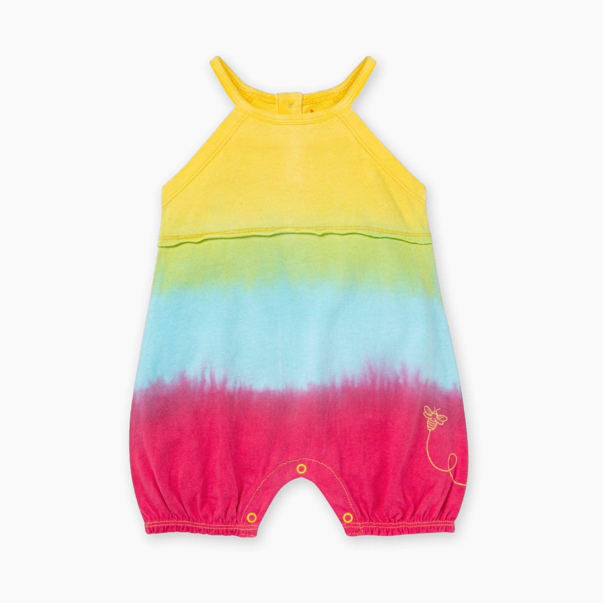 Burt's Bees Baby Organic Cotton Romper Jumpsuit - Pineapple Dip Dyed, 0-3 Months.