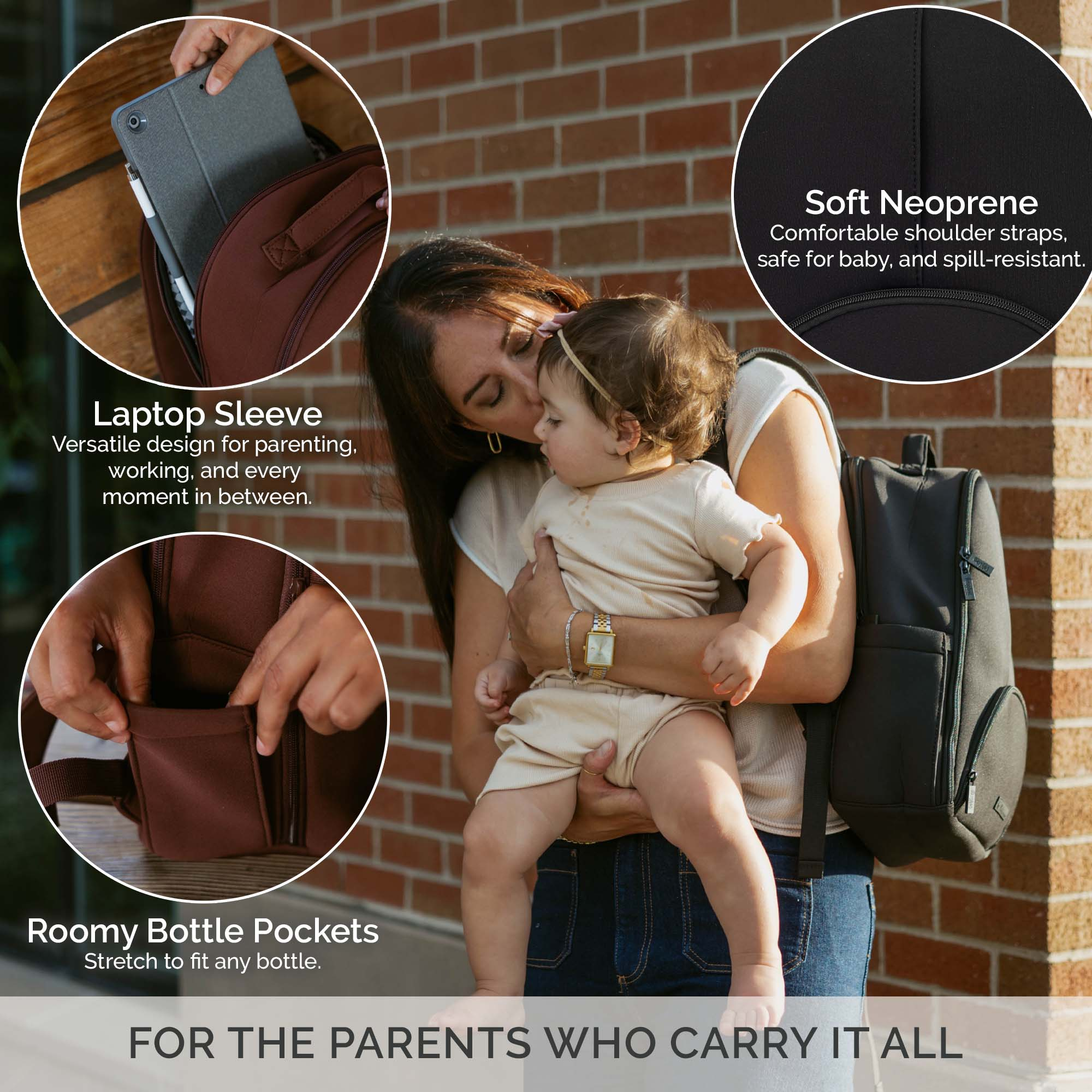 Parker Baby Co. Drift Lite Diaper Backpack - Llama.