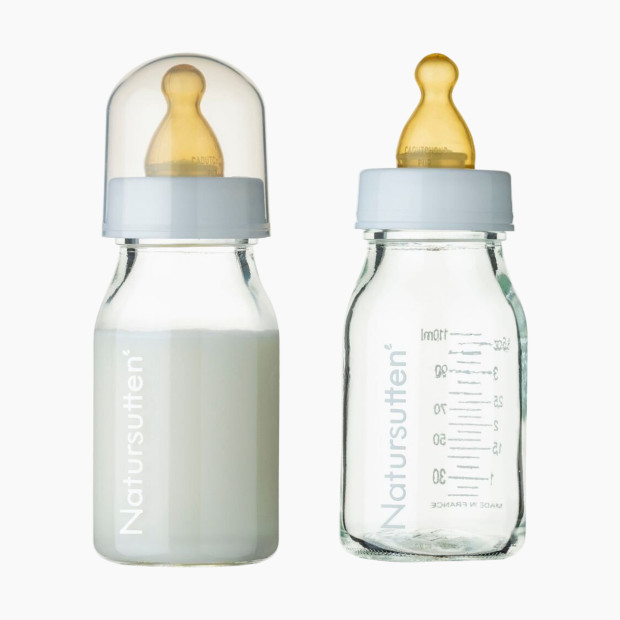 Natursutten Glass Baby Feeding Bottle with Natural Rubber Nipple - 3.7 Oz, 2.
