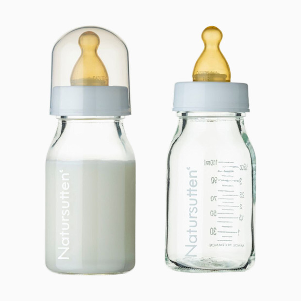 Natursutten Glass Baby Feeding Bottle with Natural Rubber Nipple.