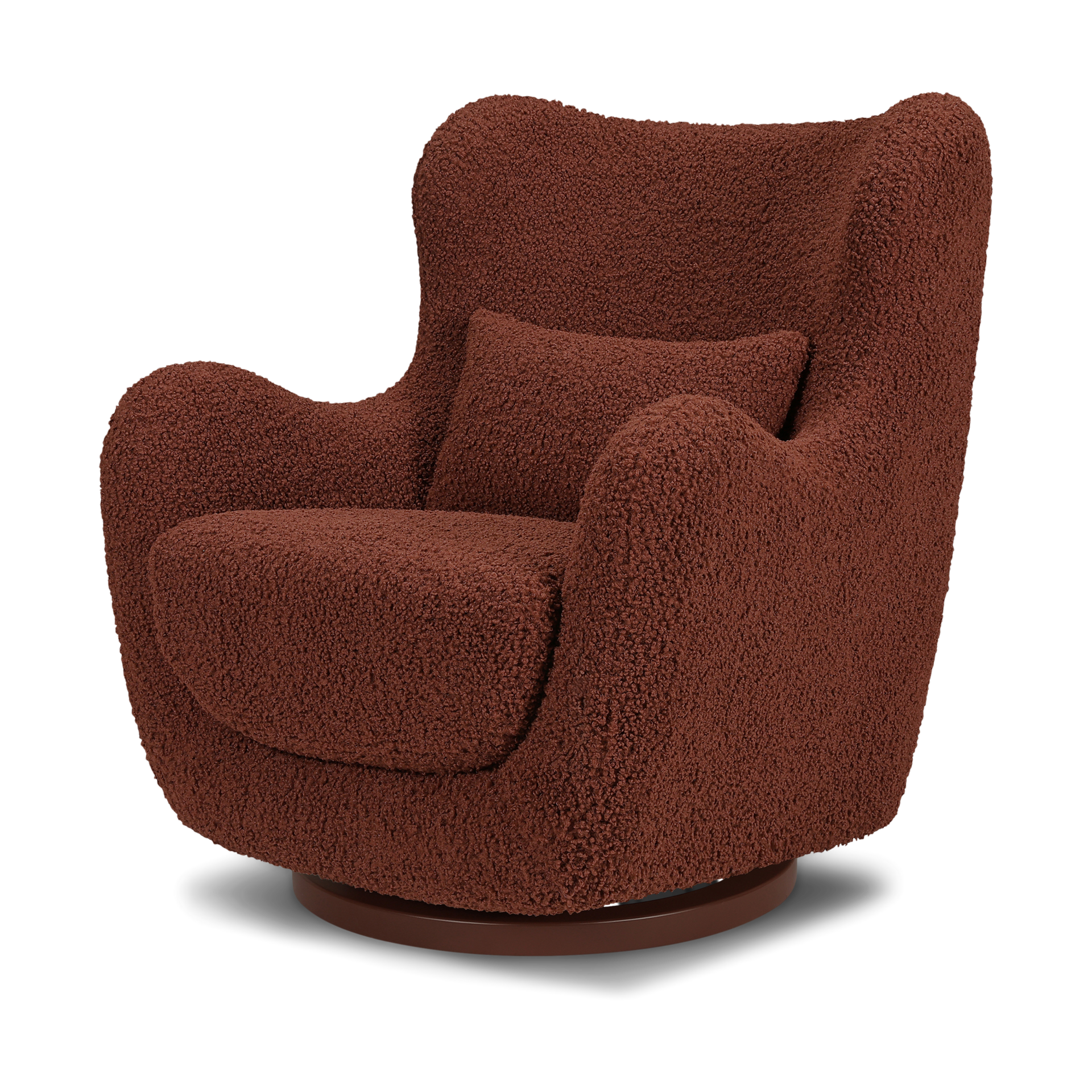 Nursery Works Solstice Swivel Glider - Rouge Teddy Loop With Rouge Wood Base.