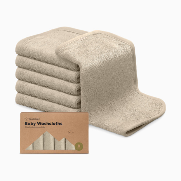 KeaBabies Deluxe Baby Bamboo Viscose Washcloths (6 Pack).