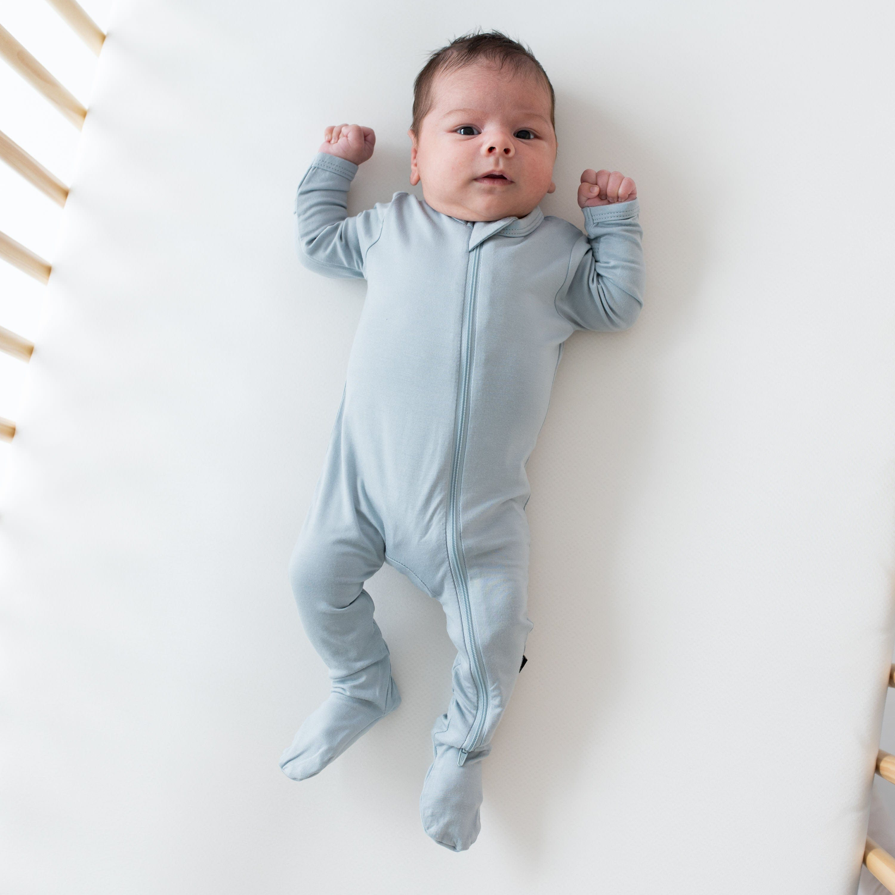 Kyte Baby Zipper Footie - Fog, Newborn.