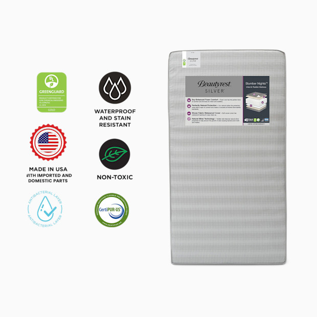 Delta Children Beautyrest Silver Slumber Nights Crib and Toddler Mattress.