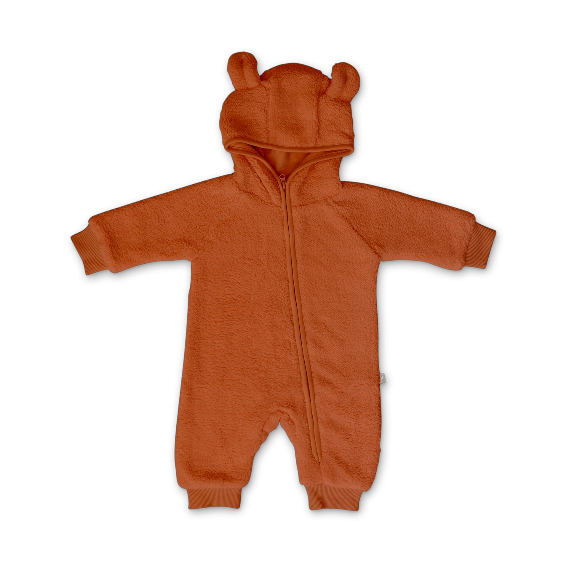 Goumi Kids x Babylist Fleece Bear Ear Baby Bunting Suit Clay, Nb
