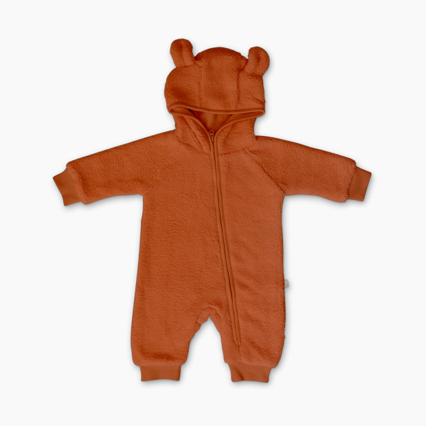Goumi Kids x Babylist Fleece Bear Ear Baby Bunting Suit - Clay, 0-3 M.