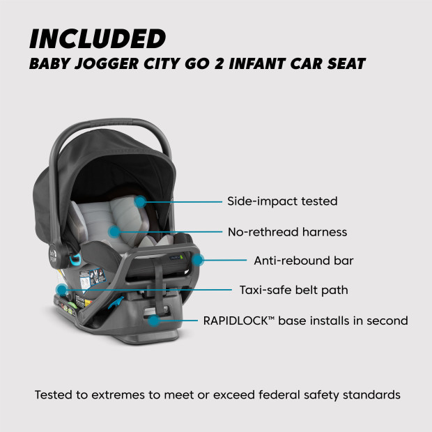 Baby Jogger City Mini GT2 All-Terrain Travel System - Opulent Black.