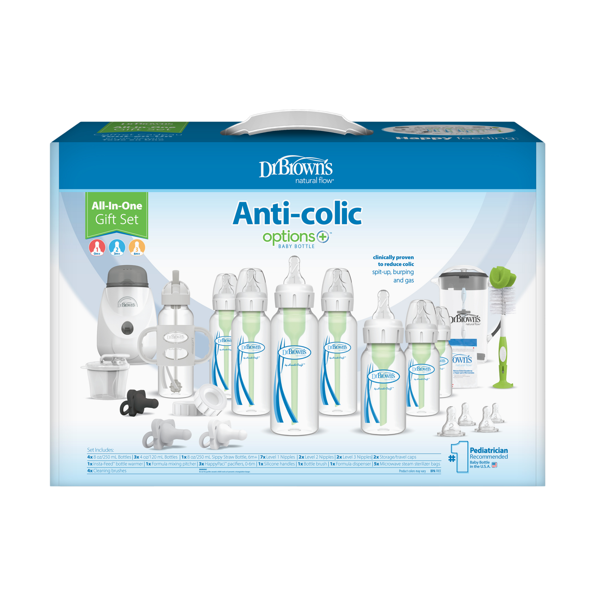 Dr. Brown's Anti-colic Options+ Narrow Baby Bottle All-In-One Gift Set.