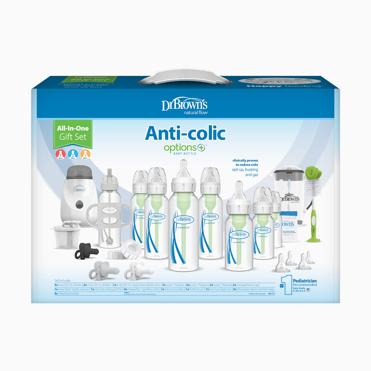 Dr. Brown's Anti-colic Options+ Narrow Baby Bottle All-In-One Gift Set.