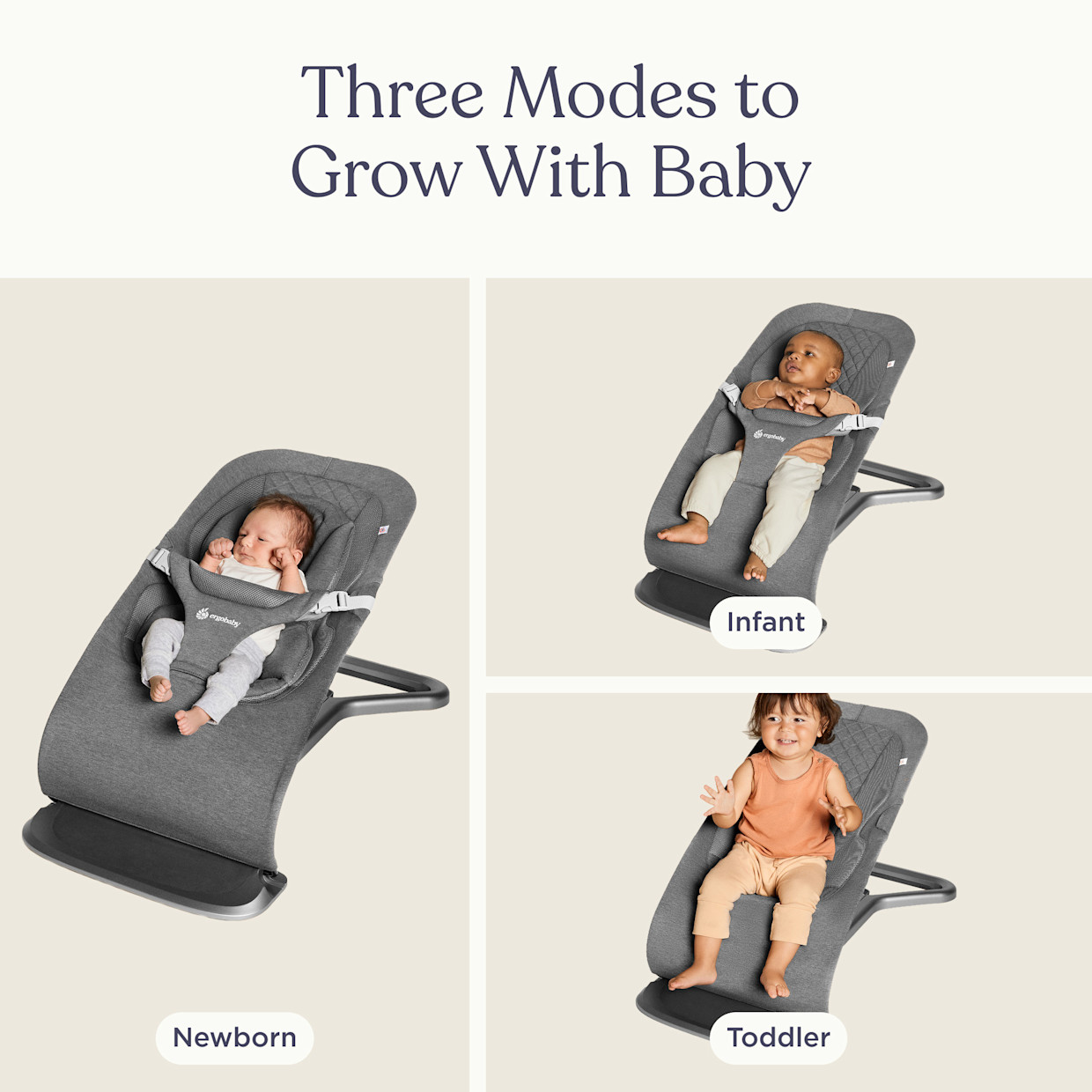 Ergobaby Evolve Bouncer - Onyx Black.