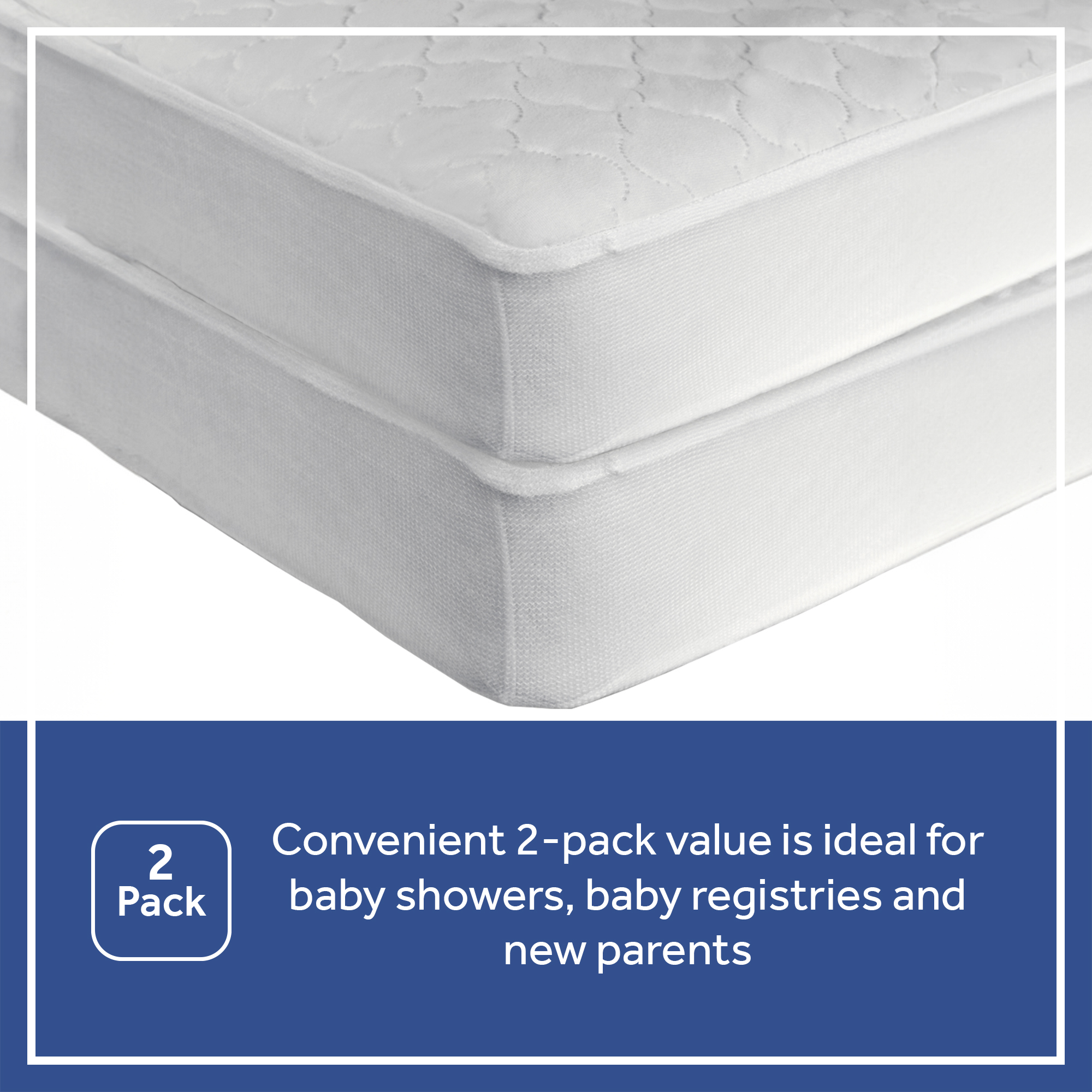 Sealy Waterproof Fitted Crib Mattress Pad (2 Pack).