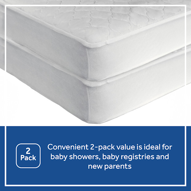 Sealy Waterproof Fitted Crib Mattress Pad (2 Pack).