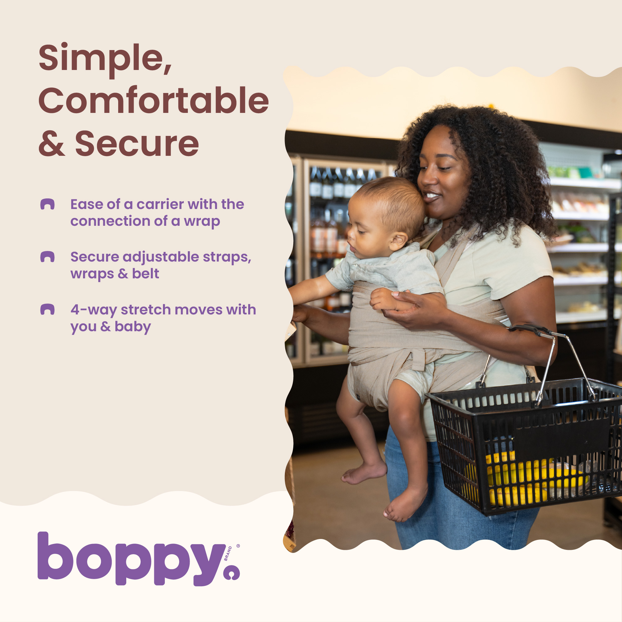 Boppy ComfyFit Adjust Carrier - Oatmeal.