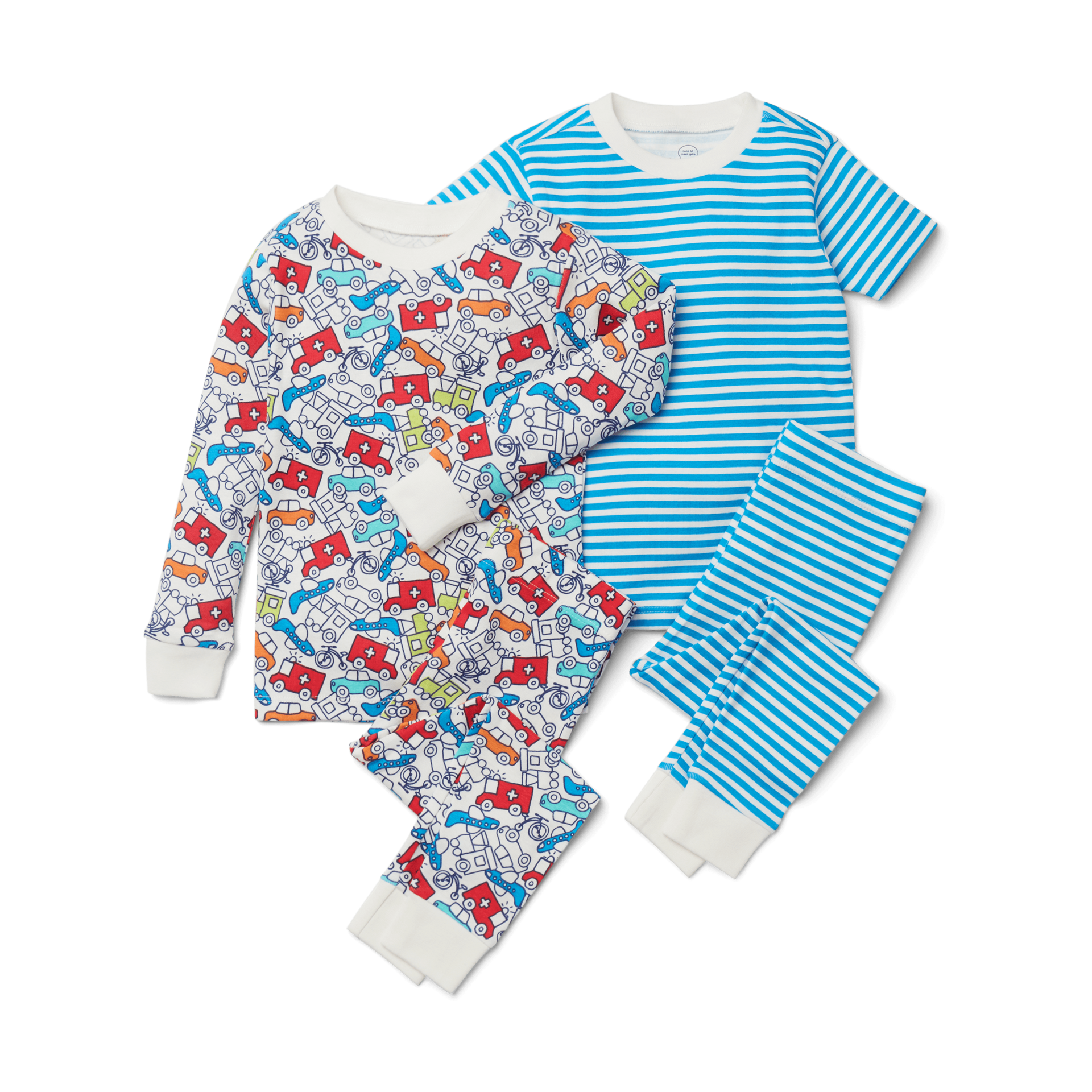 Small Story Pajamas Set 2 Pack - Transportation Mix Up, 2 T.