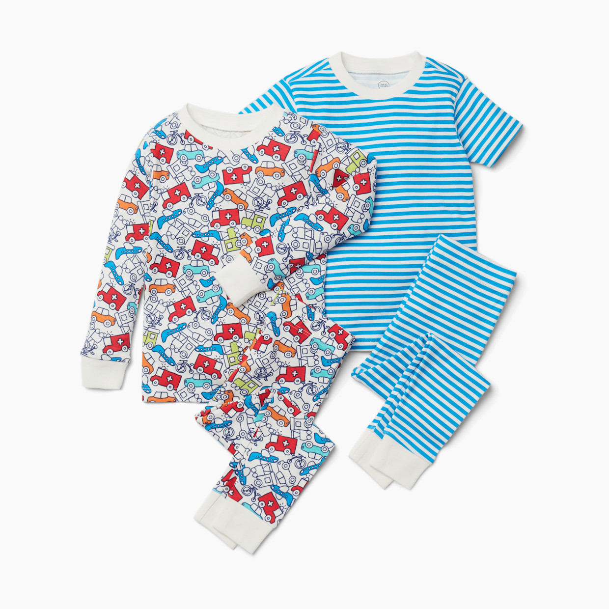 Small Story Pajamas Set 2 Pack - Transportation Mix Up, 12 M.