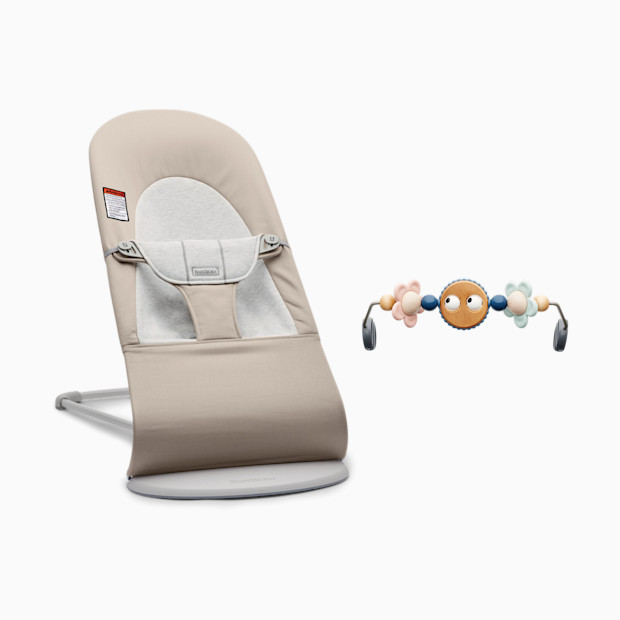 BabyBjörn Bouncer Balance Soft and Toy Bar Bundle - Beige/Pastels.