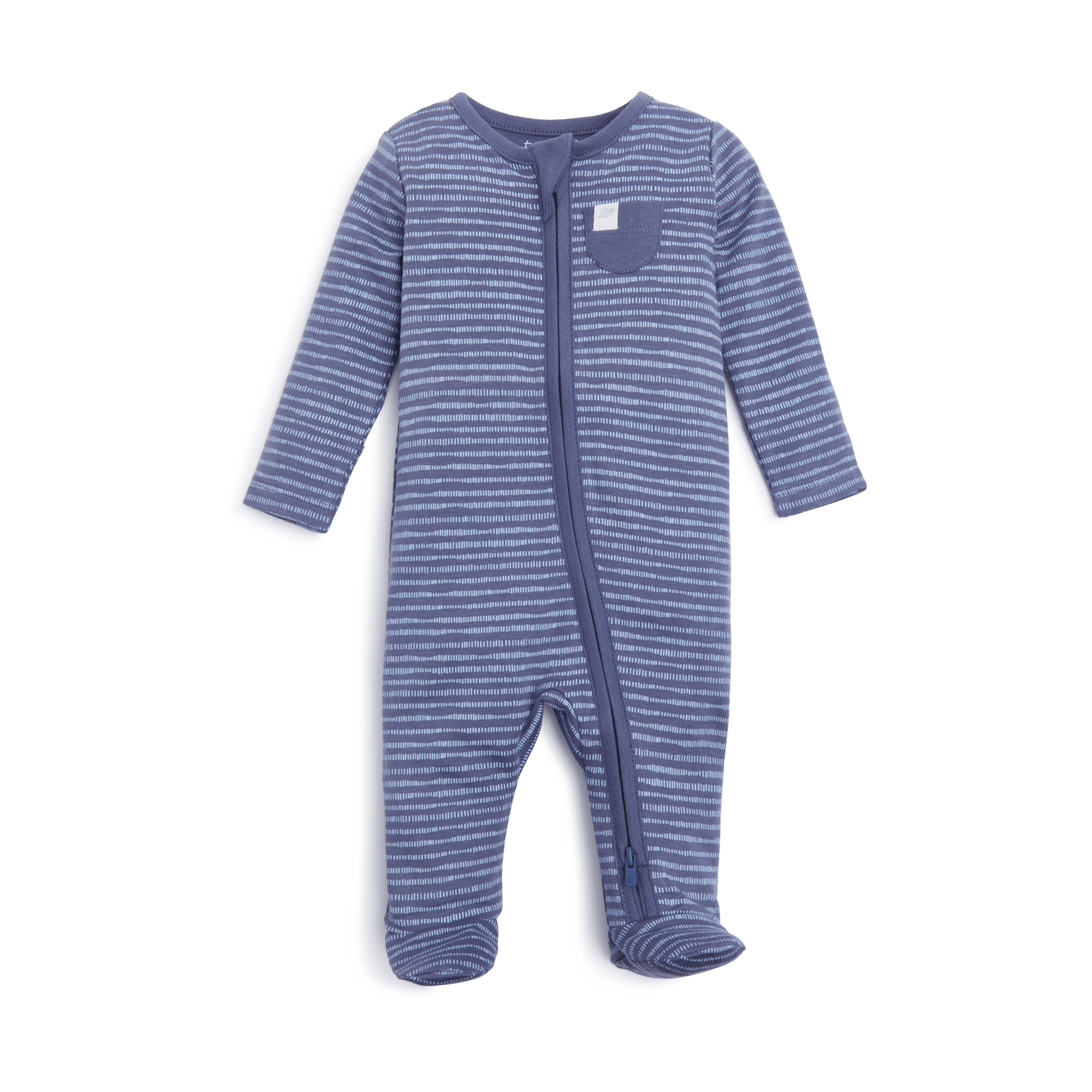 Tiny Kind Printed Organic Zip Up Footie.