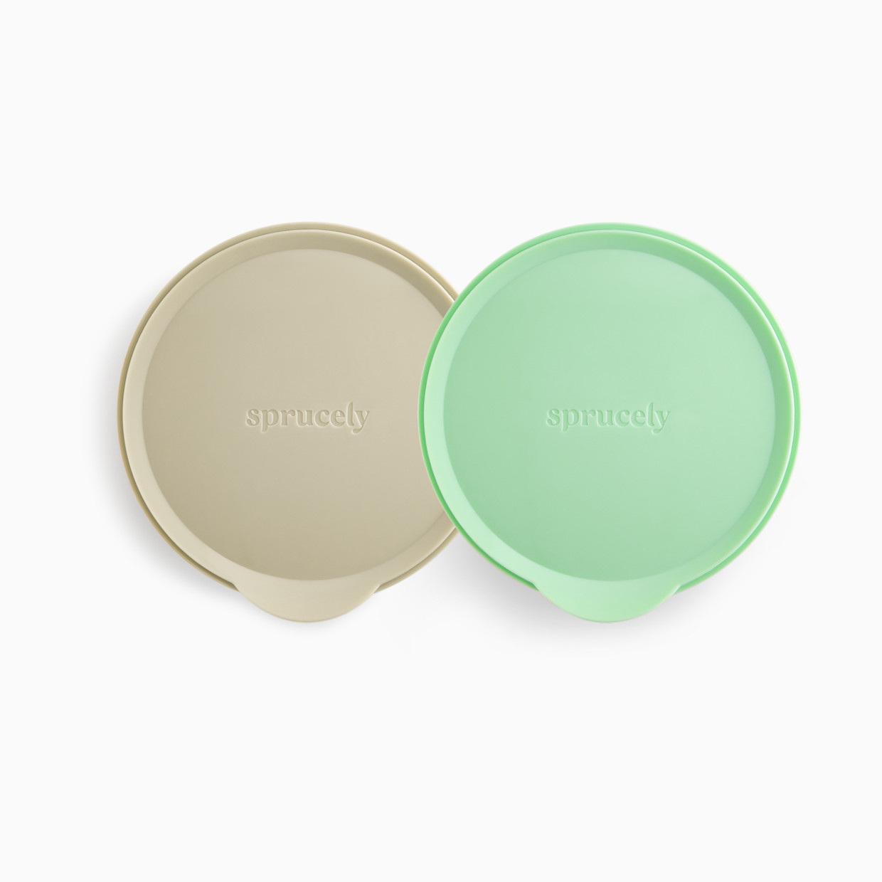 Sprucely Suction Bowl with Lid (2 Pack) - Green/Sand.