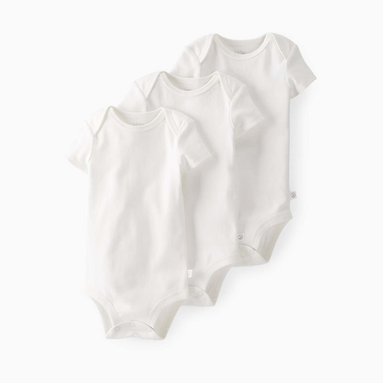 Carter's Little Planet Organic Short-Sleeve Cotton Rib Bodysuits (3-Pack) - Light Cream, Nb.