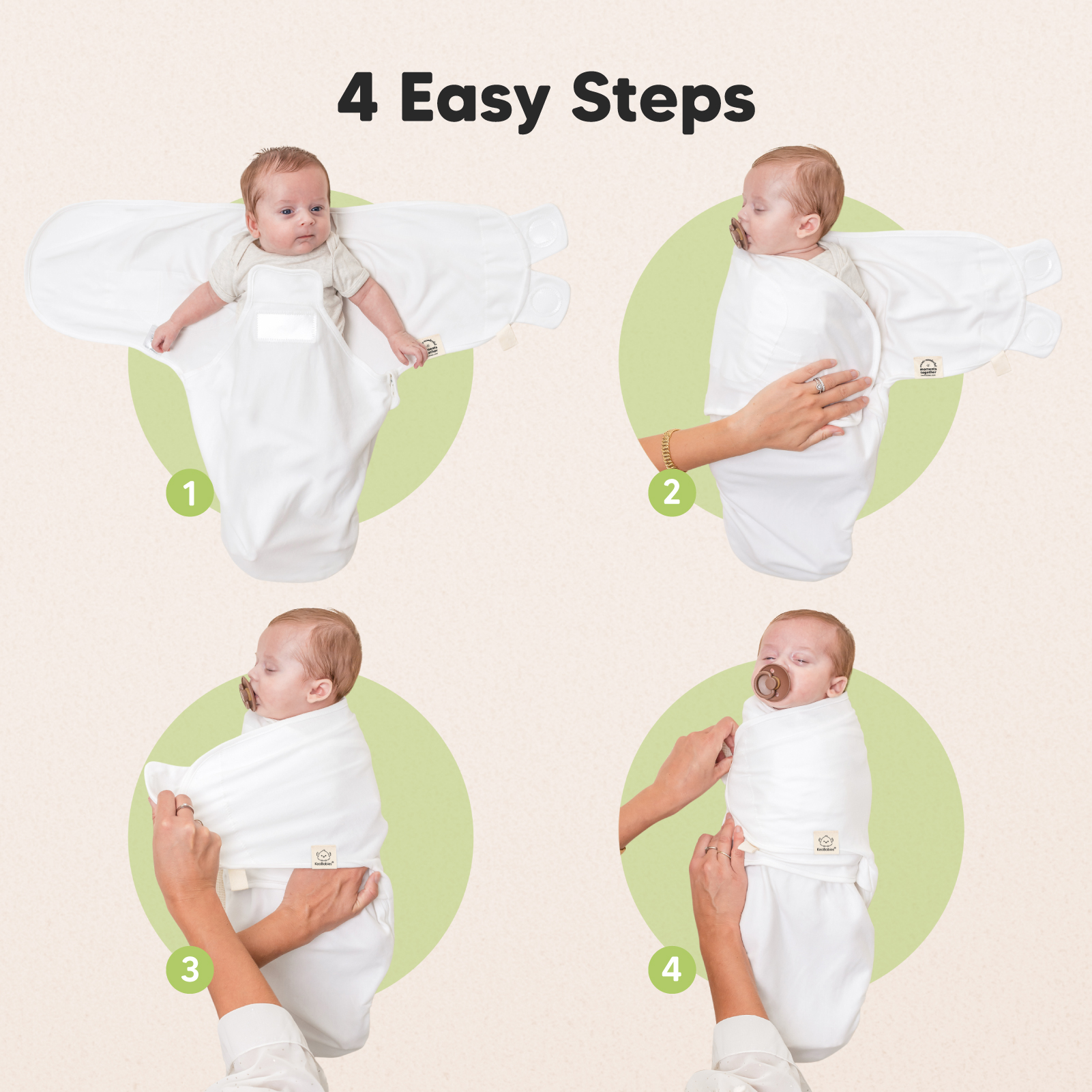 KeaBabies Soothe Zippy Swaddle Wraps (3 Pack) Daffodil, One Size