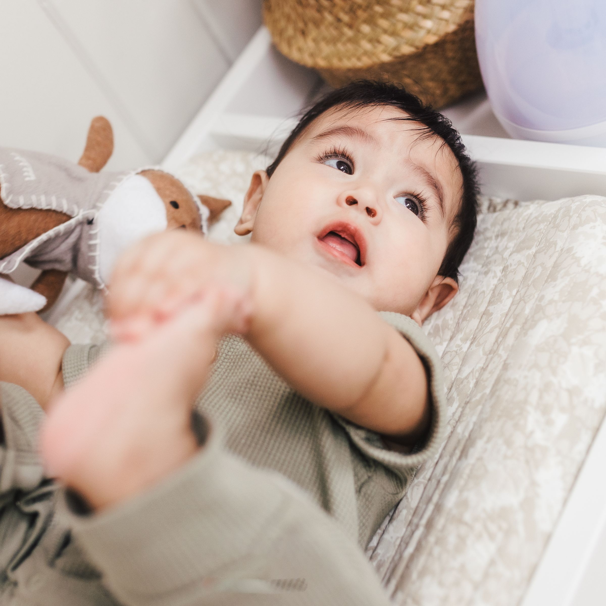 Crane Baby Cotton Quilted Change Pad Cover.