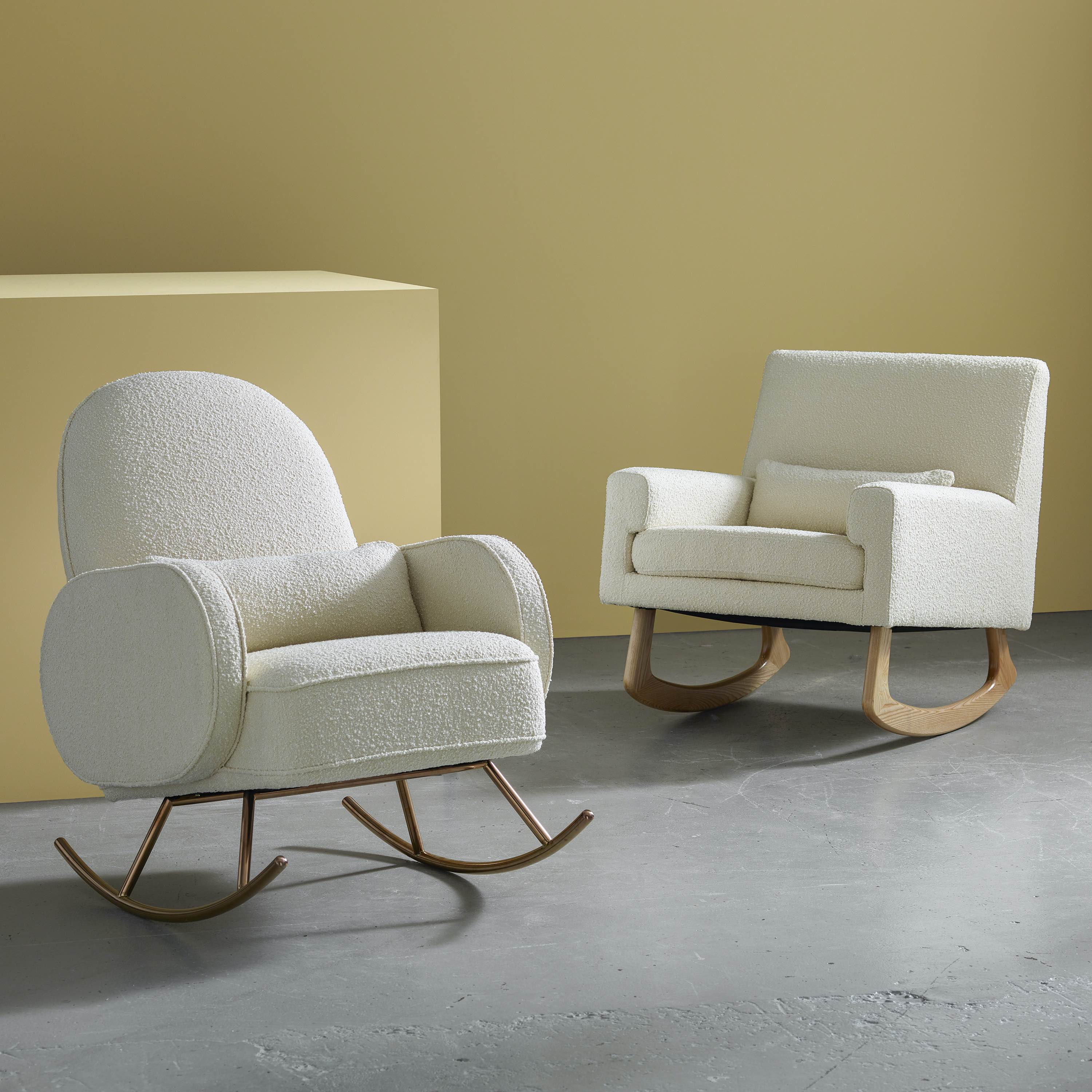 Nursery Works Sleepytime Rocker - Ivory Boucle/Light Legs.