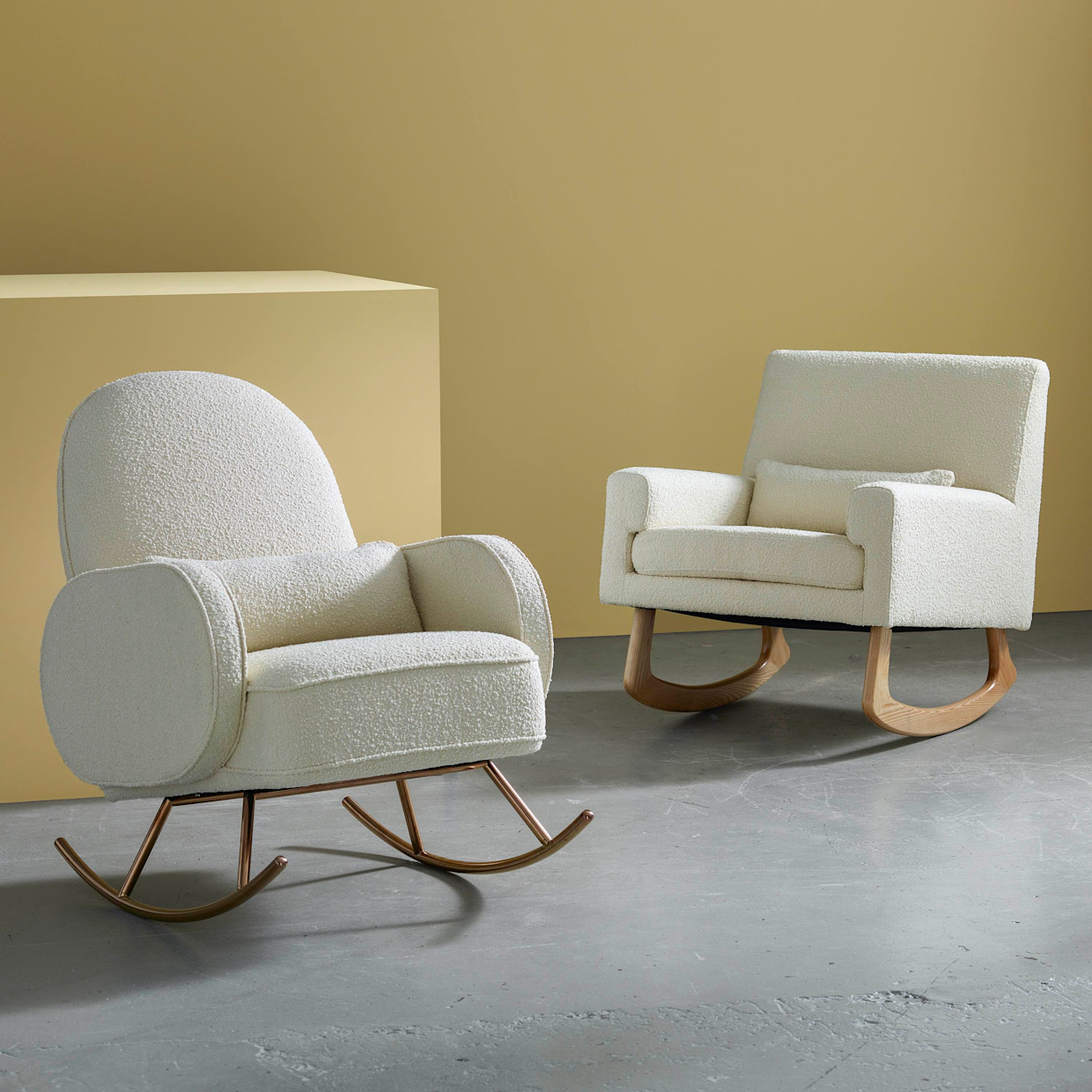 Nursery Works Sleepytime Rocker - Ivory Boucle/Light Legs.