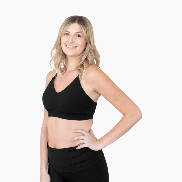 Kindred Bravely Sublime Hands-Free Pumping & Nursing Sports Bra - Black, Small.