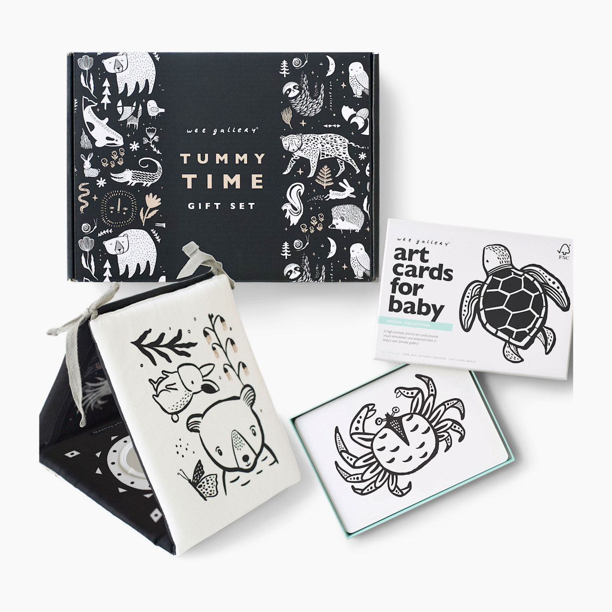 Wee Gallery Tummy Time Art Bundle with Gift Box - Ocean.