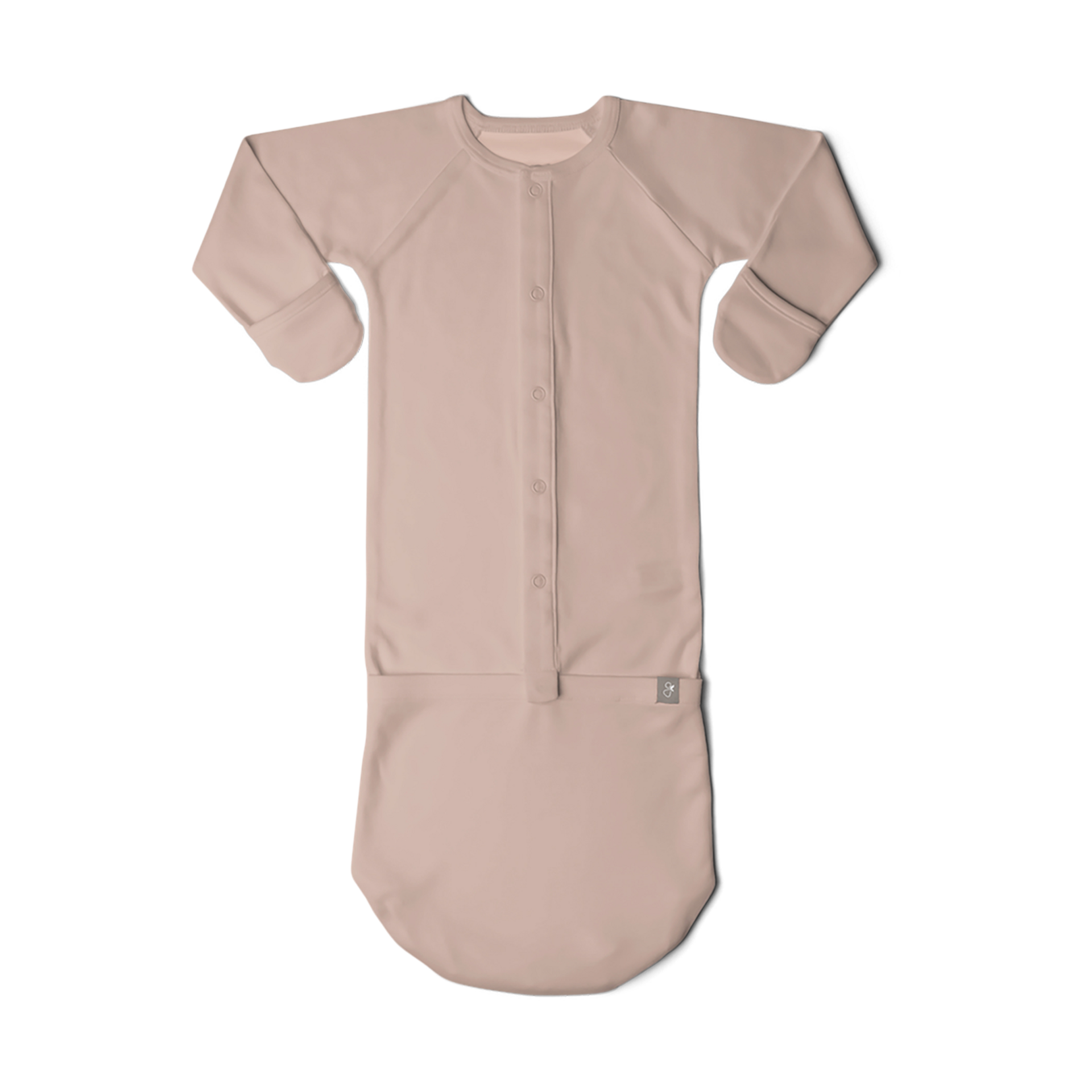 goumikids Baby Gown Convertible Sleeper Organic Cotton, Rose, Preemie