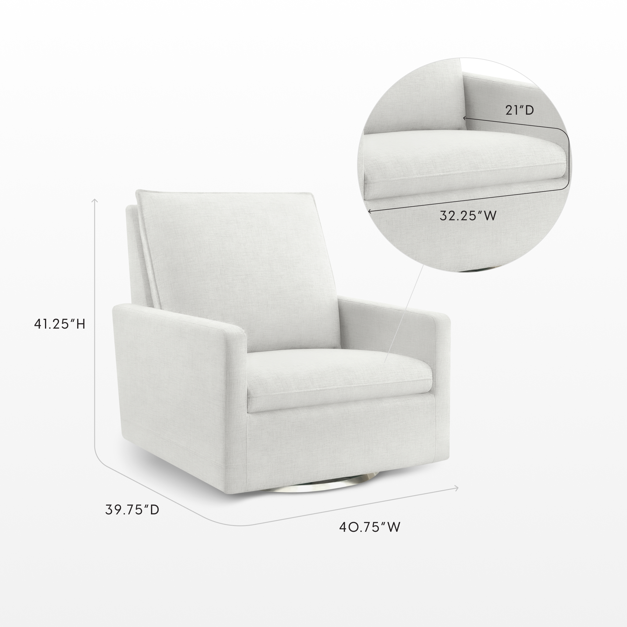 Bellini Stowe Chair and a Half Glider - Alabaster.