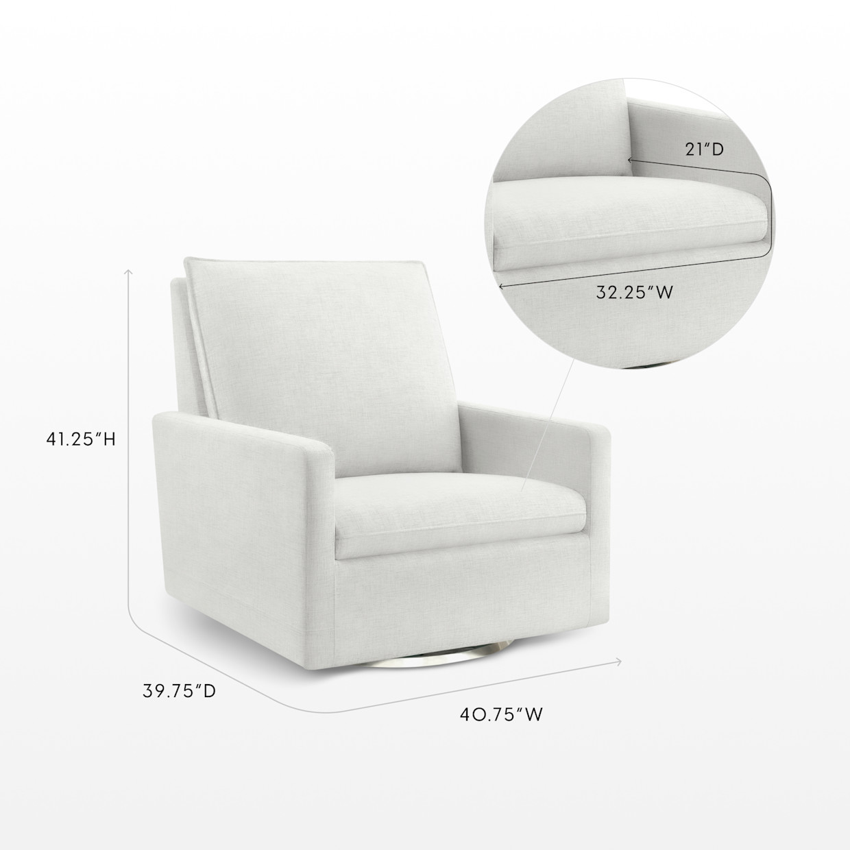 Bellini Stowe Chair and a Half Glider - Alabaster.