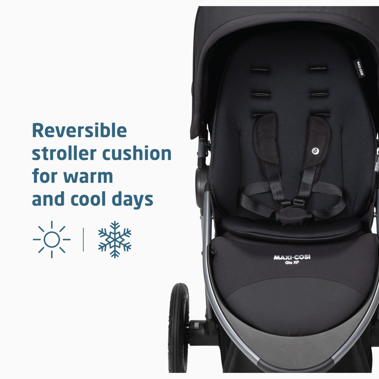 Maxi-Cosi Gia XP Luxe 3-Wheel Travel System - Midnight Black.