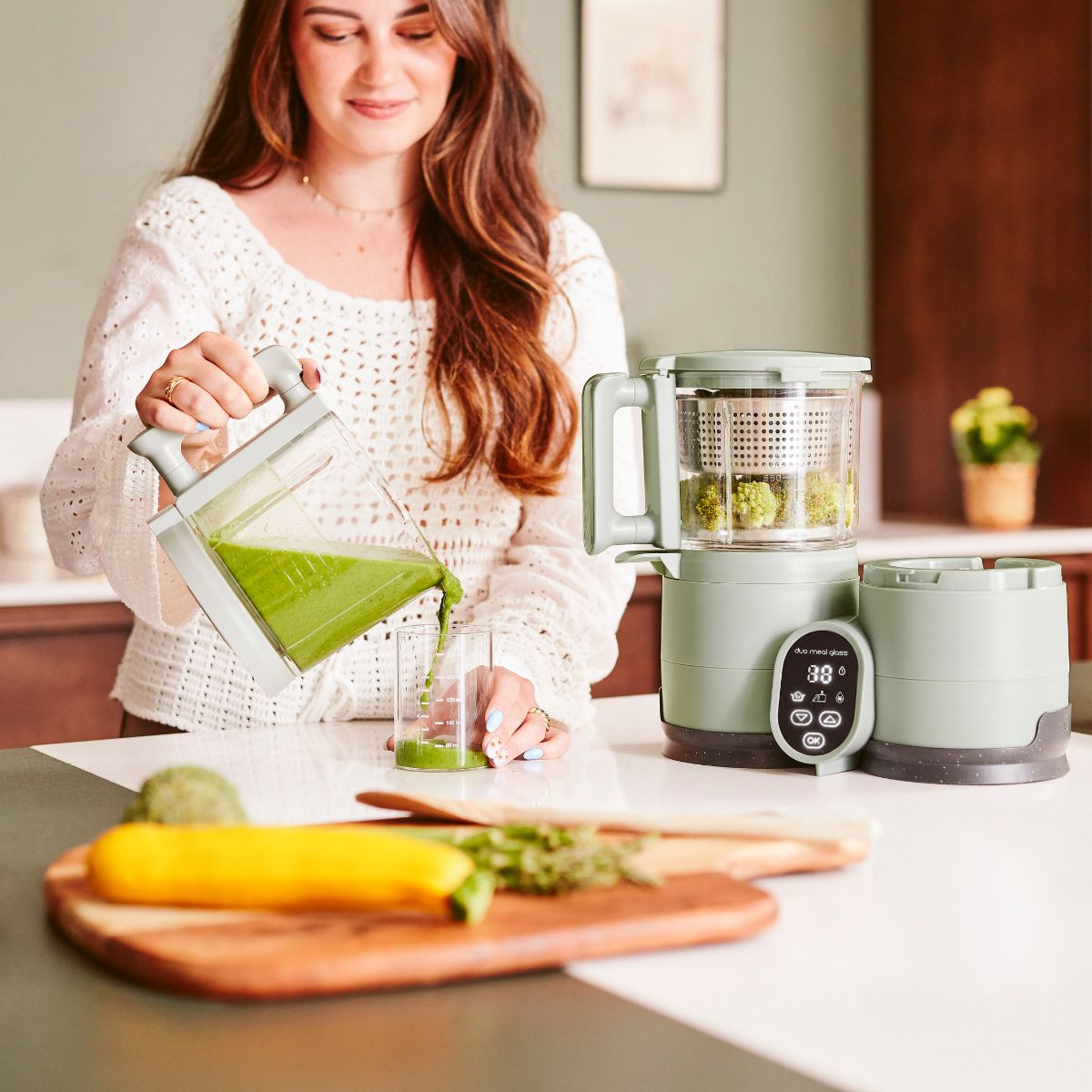 Babymoov Duo Meal Station Baby Food Maker 4-in-1 - Sage.