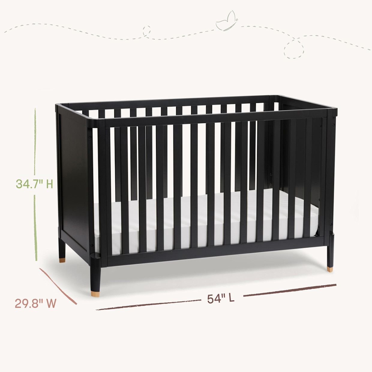 Little Seeds Aster Crib - Black.