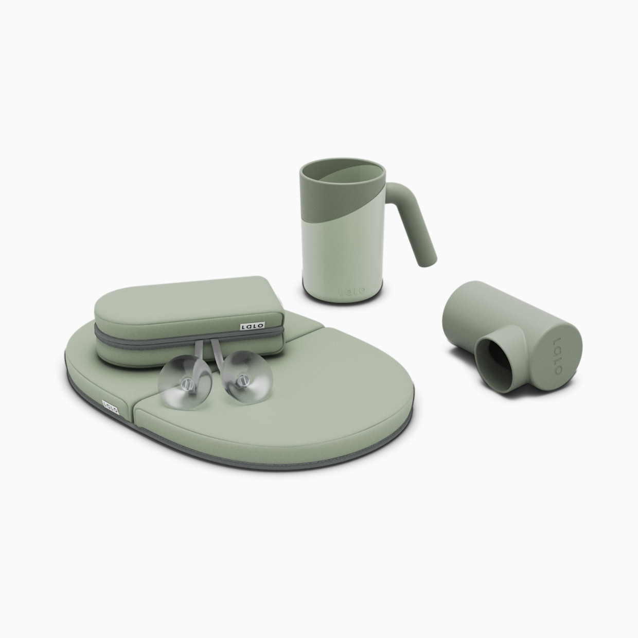 Lalo Bathtime Essential Accessories Bundle - Sage.