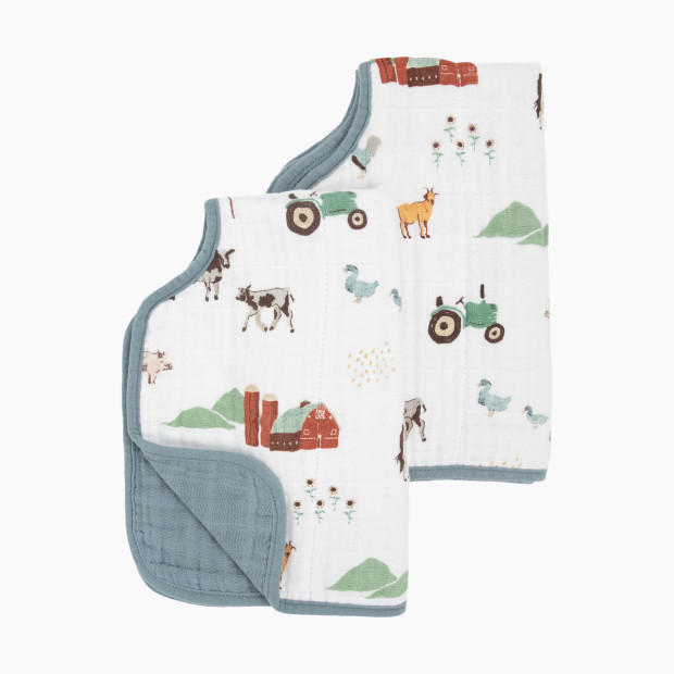 Little Unicorn Cotton Muslin Burp Cloth (2 Pack) - Farmyard.