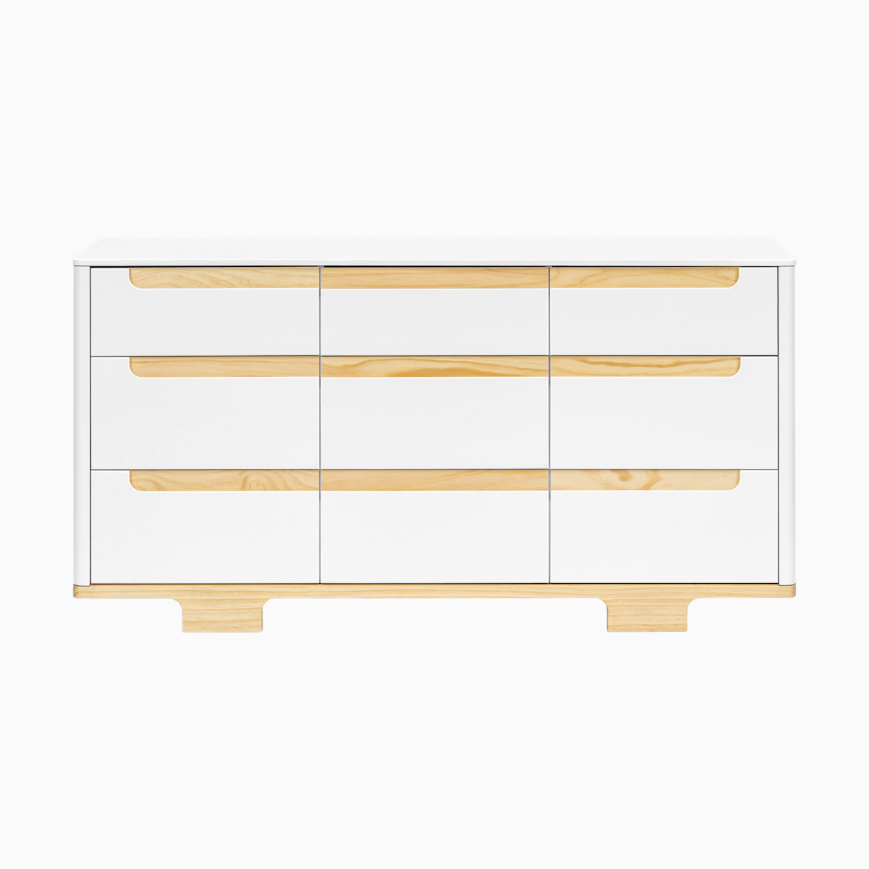 babyletto Yuzu 9-Drawer Assembled Dresser - White / Natural.