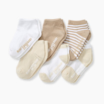Burt's Bees Baby Unisex Baby Socks Ankle or Crew Height Made with Soft Organic Cotton, 6 Packs with Non-Slip Grips for Babies