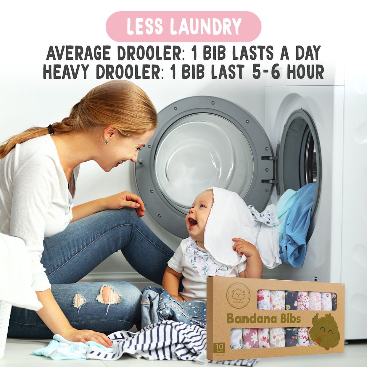 KeaBabies Organic Bandana Bibs (10 Pack) - Tea Party, 10.