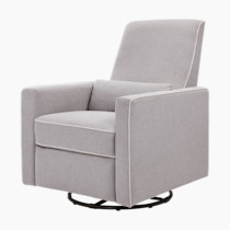 DaVinci Piper 360° Swivel Rocker Recliner Chair - Rocking Chair for Nursery & Living Room, GREENGUARD Gold, FSC & Certi-PUR US Certified, Comfy Nursery Glider Recliner - Heathered Grey w/Cream Piping