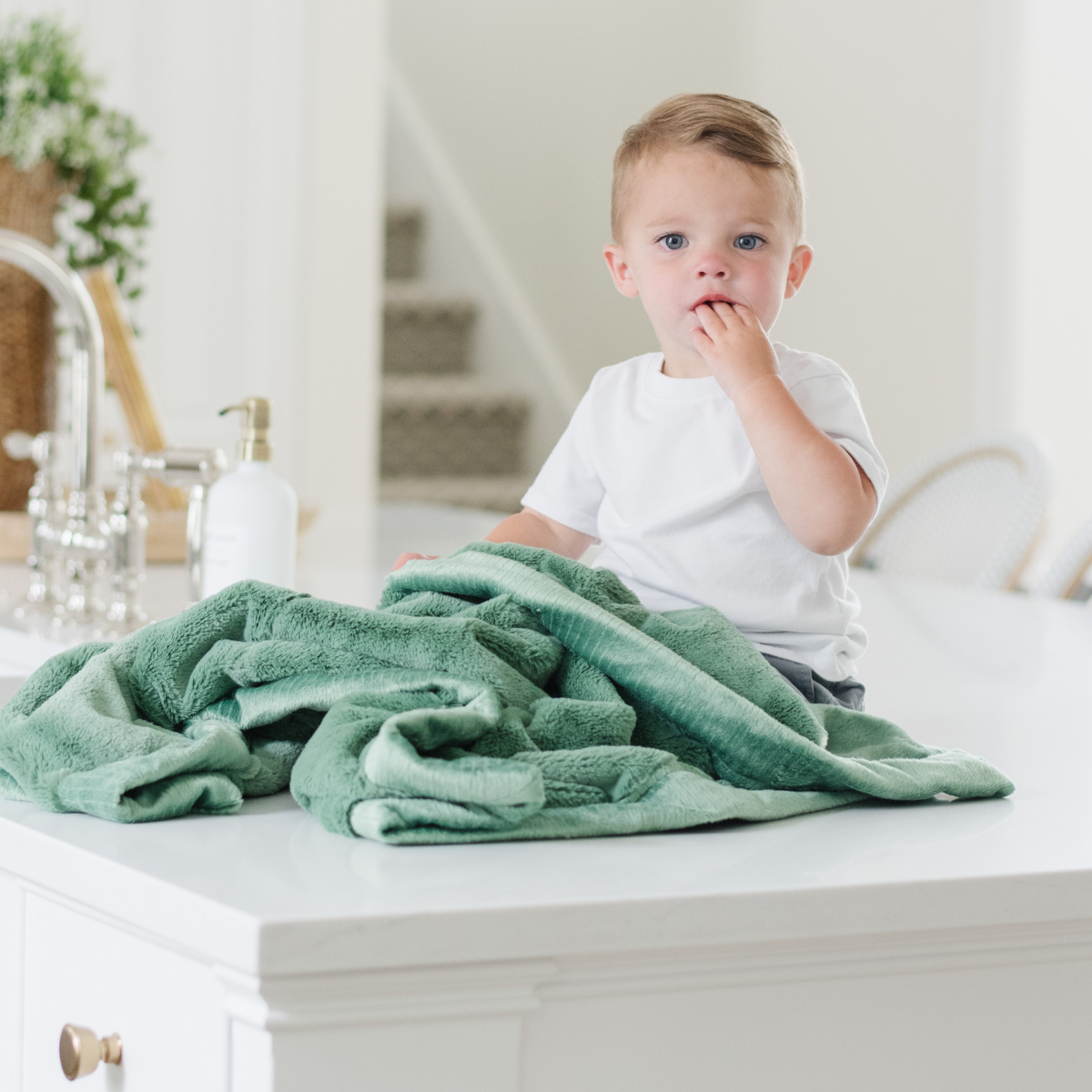 Saranoni Lush Receiving Blanket Seagrass Babylist Shop