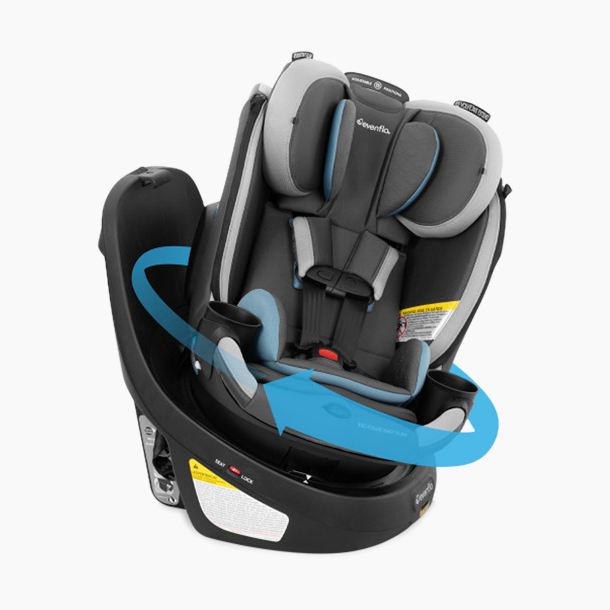 Evenflo Revolve360 Slim 2-in-1 Rotational Car Seat with Quick Clean Cover - Stow Blue.