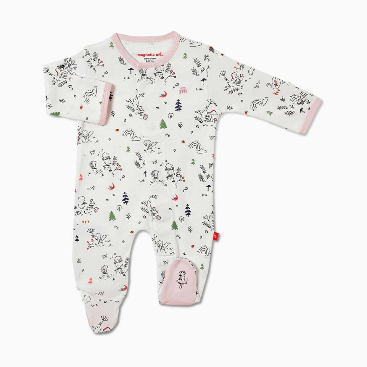 Magnetic Me Organic Cotton Footie - Emerald, 12-18 Months.