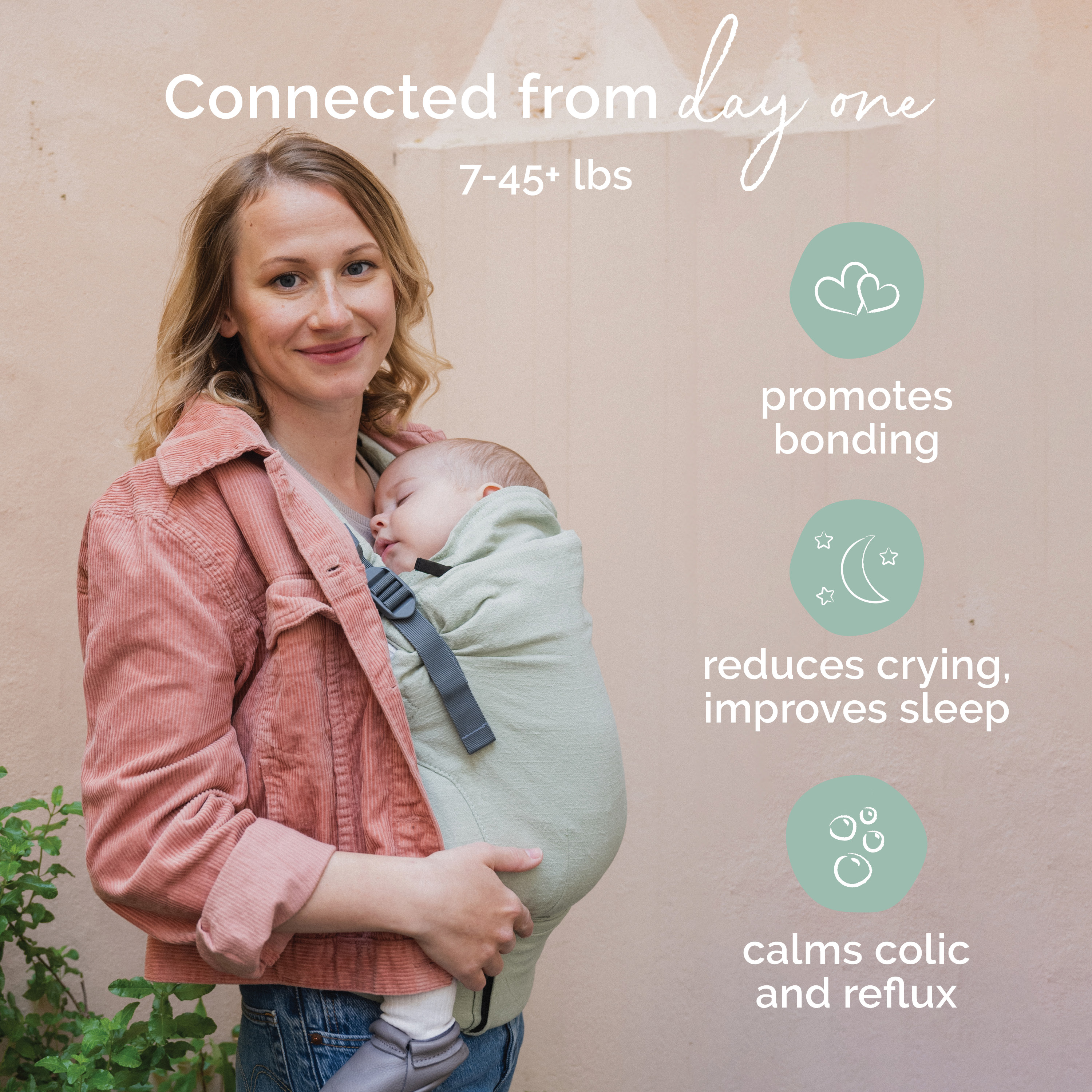 Boba X Soft Structured Baby Carrier - Willow Green Linen.