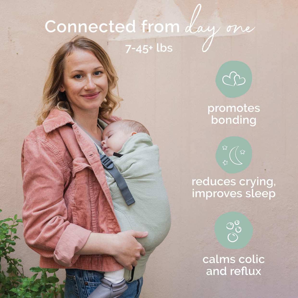 Boba X Soft Structured Baby Carrier - Willow Green Linen.