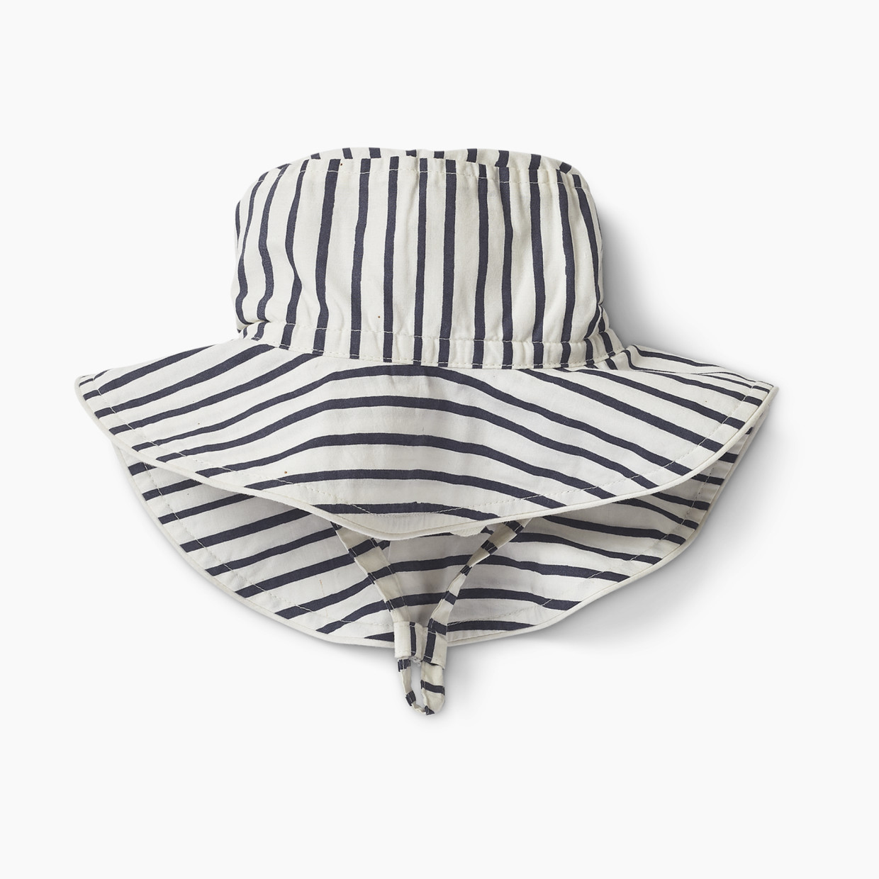 Pehr Organic Cotton Bucket Hat - Ink Stripes Away, 0-6 Months.